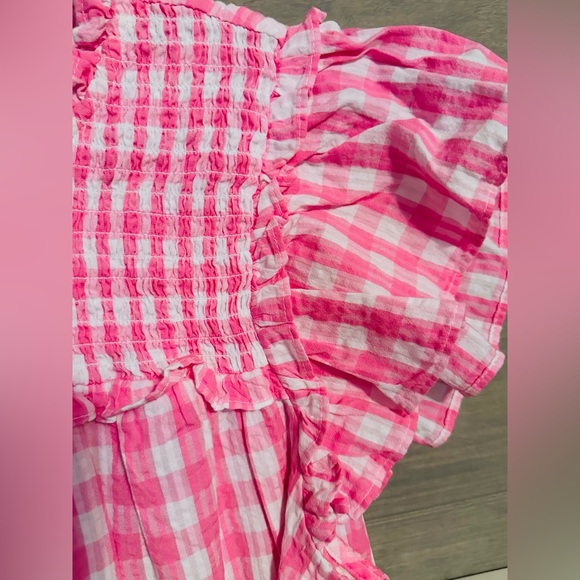 NWT Crown & Ivy Pink Gingham Checkered Women’s Dress. SZ Large - Picture 3 of 5